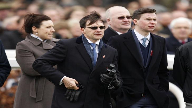 Aidan O'Brien (above, in sunglasses) could make history on Saturday afternoon